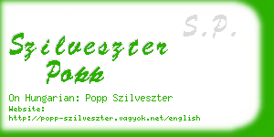 szilveszter popp business card